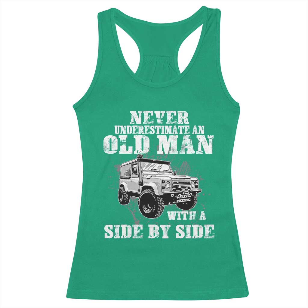 Classic Car Racerback Tank Top Never Underestimate An Old Man With A Side By Side Vintage Car - Wonder Print Shop
