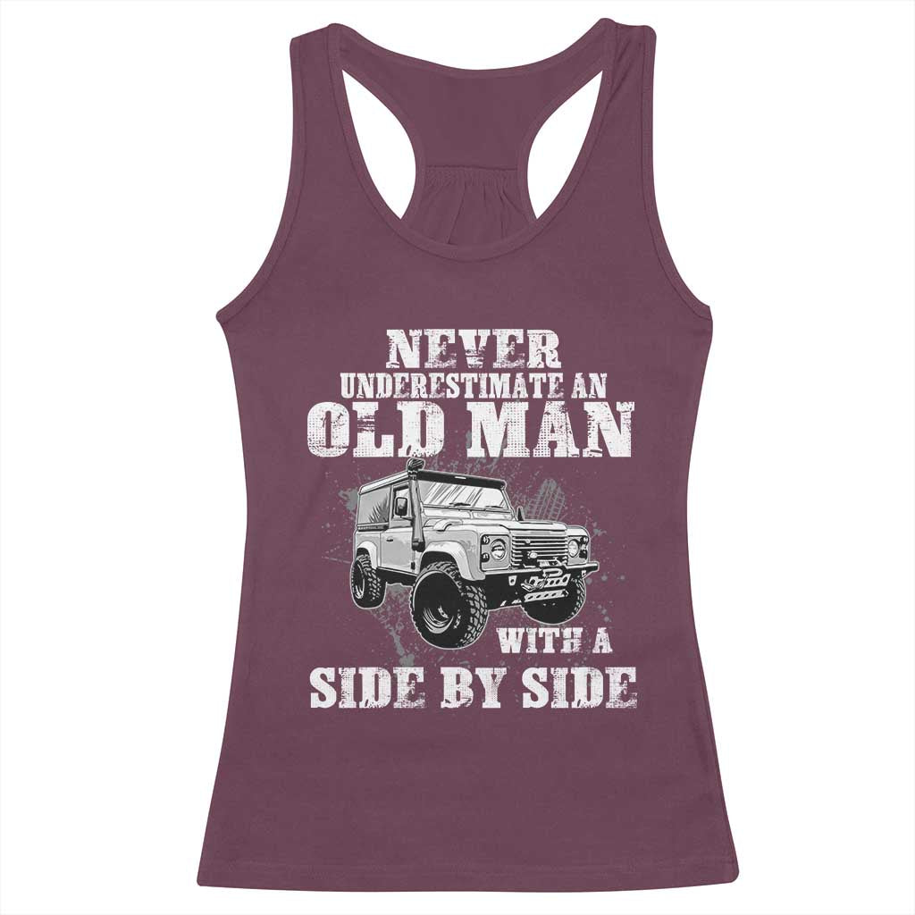 Classic Car Racerback Tank Top Never Underestimate An Old Man With A Side By Side Vintage Car - Wonder Print Shop