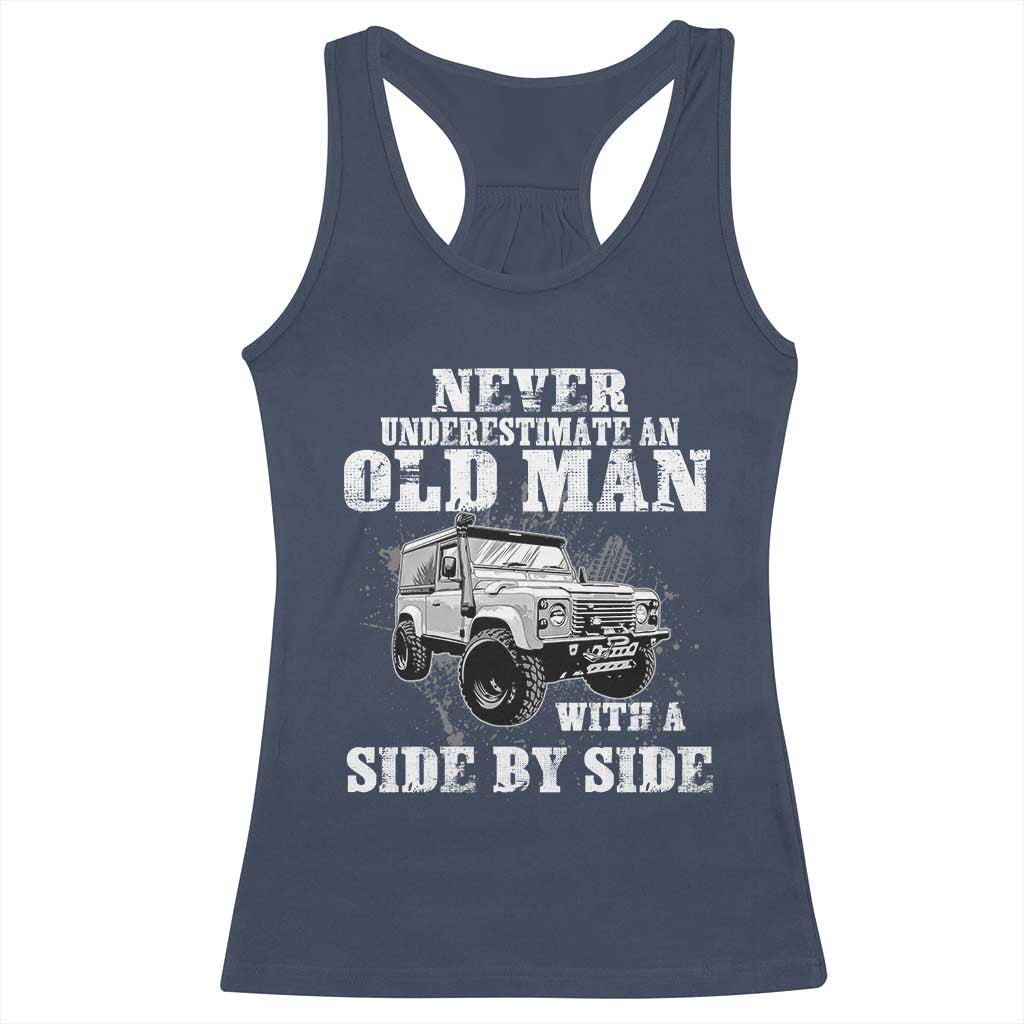 Classic Car Racerback Tank Top Never Underestimate An Old Man With A Side By Side Vintage Car - Wonder Print Shop