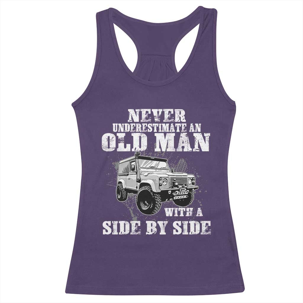 Classic Car Racerback Tank Top Never Underestimate An Old Man With A Side By Side Vintage Car - Wonder Print Shop