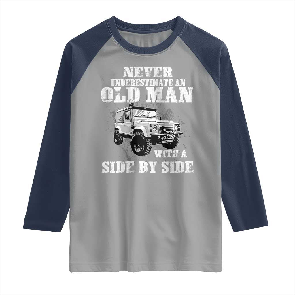 Classic Car Raglan Shirt Never Underestimate An Old Man With A Side By Side Vintage Car - Wonder Print Shop