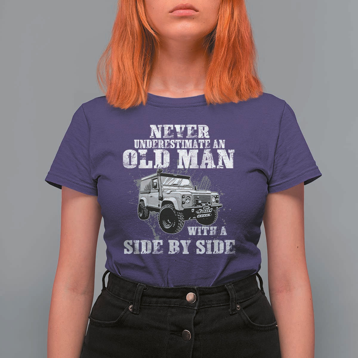 Classic Car T Shirt For Women Never Underestimate An Old Man With A Side By Side Vintage Car - Wonder Print Shop