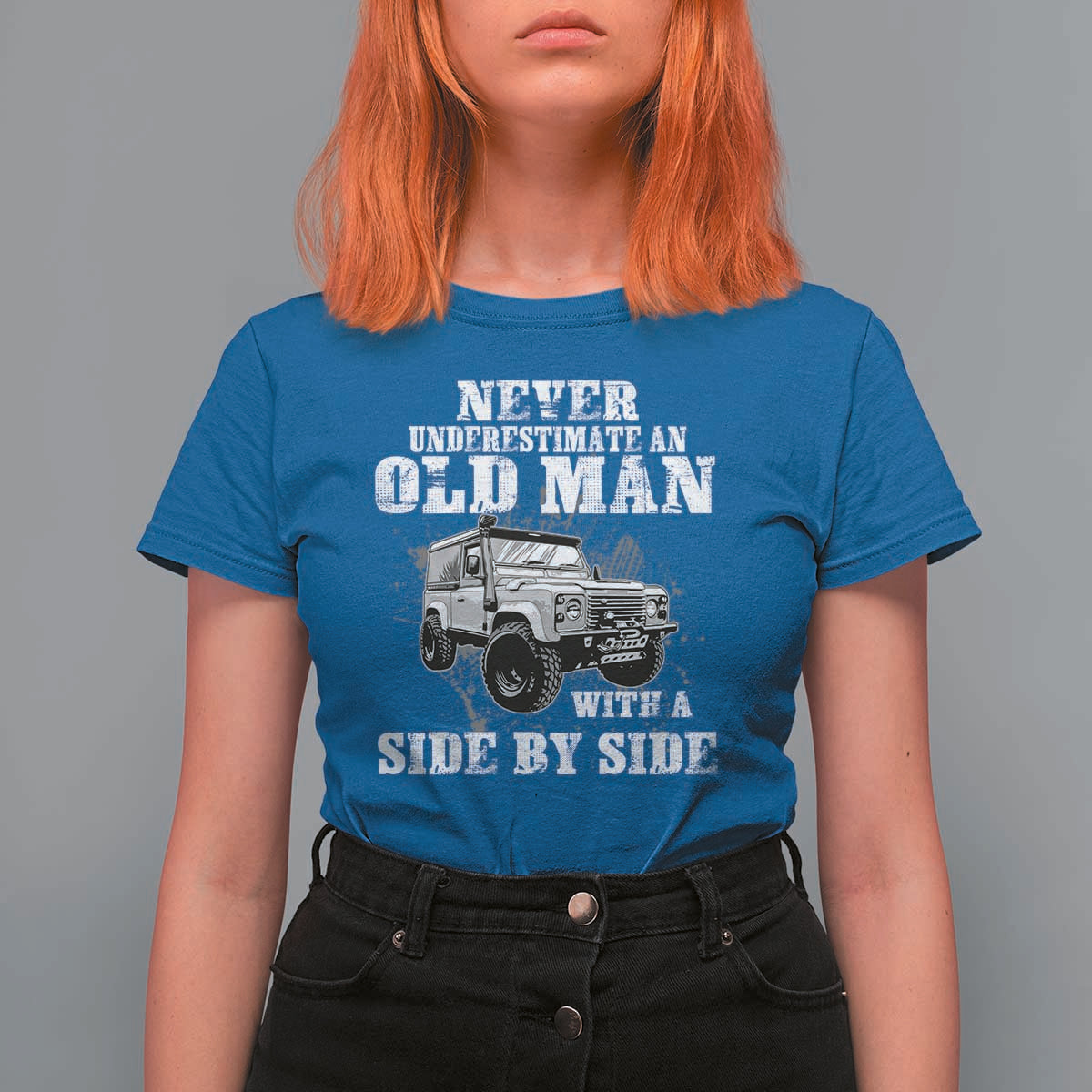 Classic Car T Shirt For Women Never Underestimate An Old Man With A Side By Side Vintage Car - Wonder Print Shop