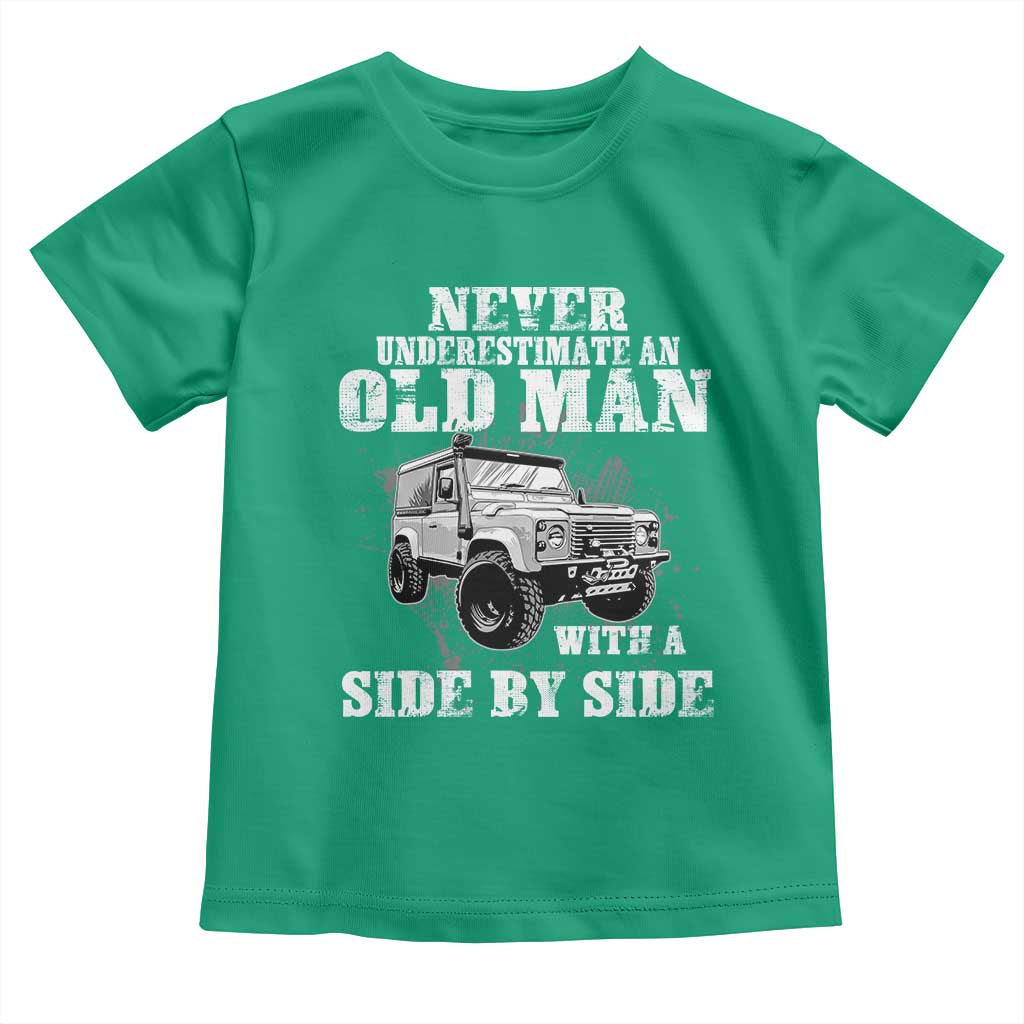 Classic Car Toddler T Shirt Never Underestimate An Old Man With A Side By Side Vintage Car - Wonder Print Shop