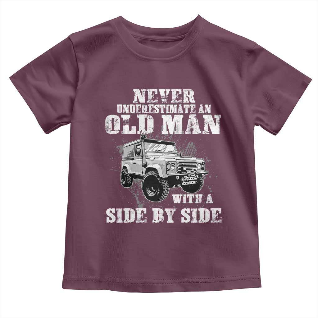Classic Car Toddler T Shirt Never Underestimate An Old Man With A Side By Side Vintage Car - Wonder Print Shop