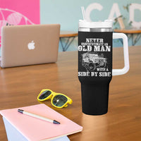 Classic Car Tumbler With Handle Never Underestimate An Old Man With A Side By Side Vintage Car - Wonder Print Shop