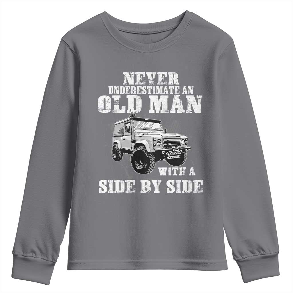 Classic Car Youth Sweatshirt Never Underestimate An Old Man With A Side By Side Vintage Car - Wonder Print Shop
