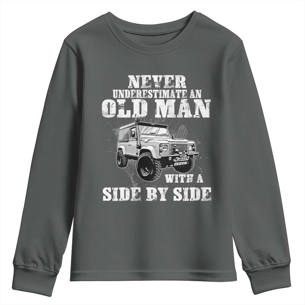 Classic Car Youth Sweatshirt Never Underestimate An Old Man With A Side By Side Vintage Car - Wonder Print Shop