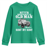 Classic Car Youth Sweatshirt Never Underestimate An Old Man With A Side By Side Vintage Car - Wonder Print Shop