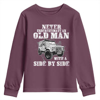 Classic Car Youth Sweatshirt Never Underestimate An Old Man With A Side By Side Vintage Car - Wonder Print Shop