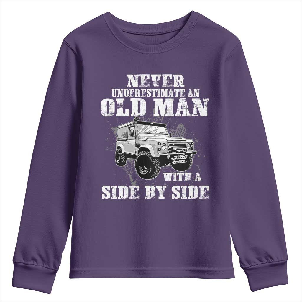 Classic Car Youth Sweatshirt Never Underestimate An Old Man With A Side By Side Vintage Car - Wonder Print Shop