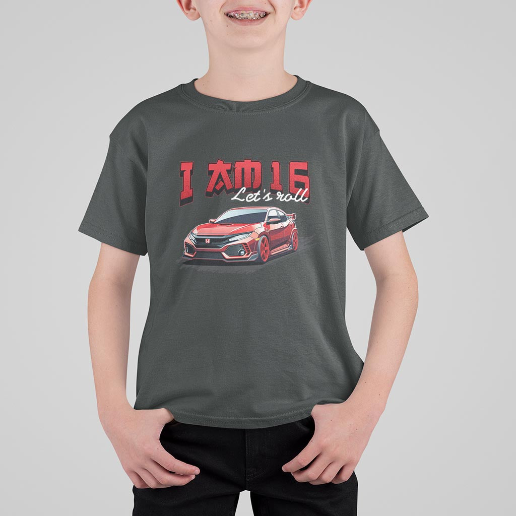 Funny 16th Birthday T Shirt For Kid I'm 16 Let's Roll Car Driver 16 Years Old - Wonder Print Shop