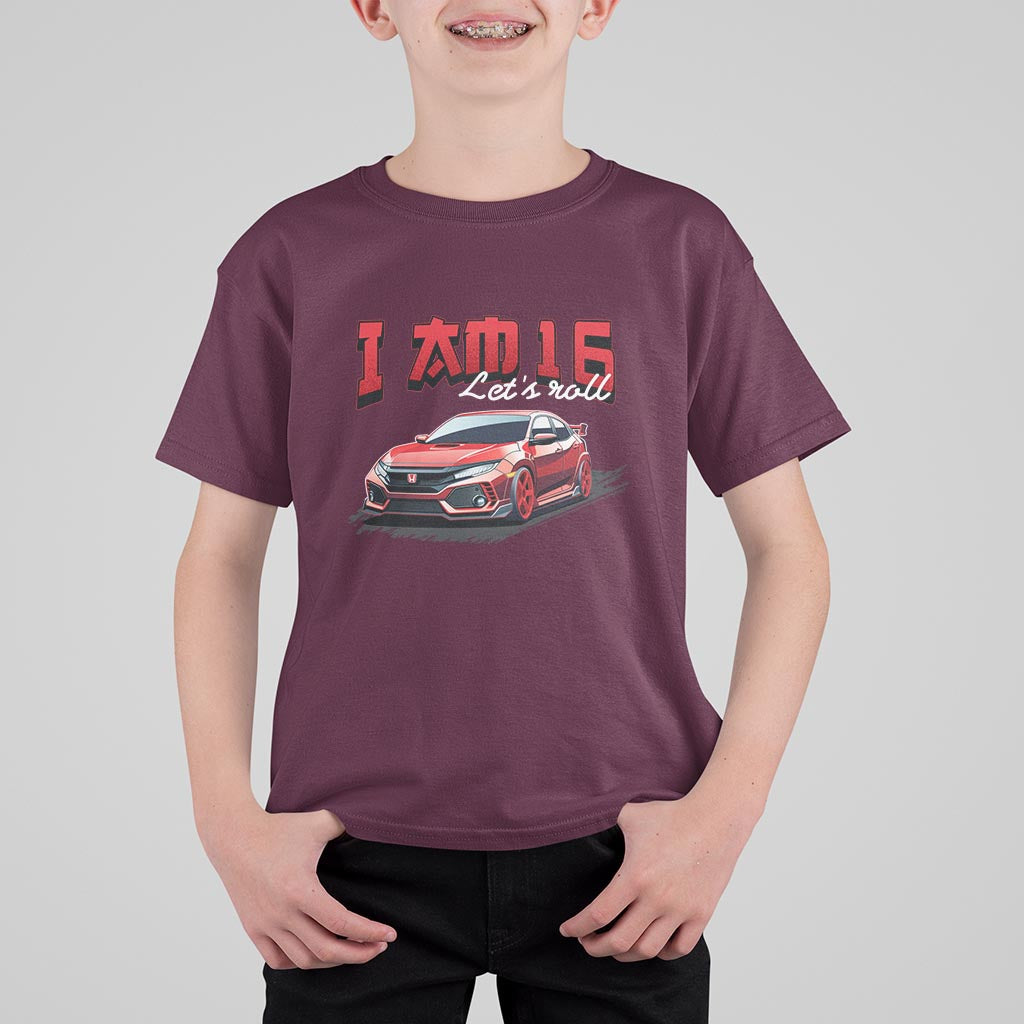 Funny 16th Birthday T Shirt For Kid I'm 16 Let's Roll Car Driver 16 Years Old - Wonder Print Shop