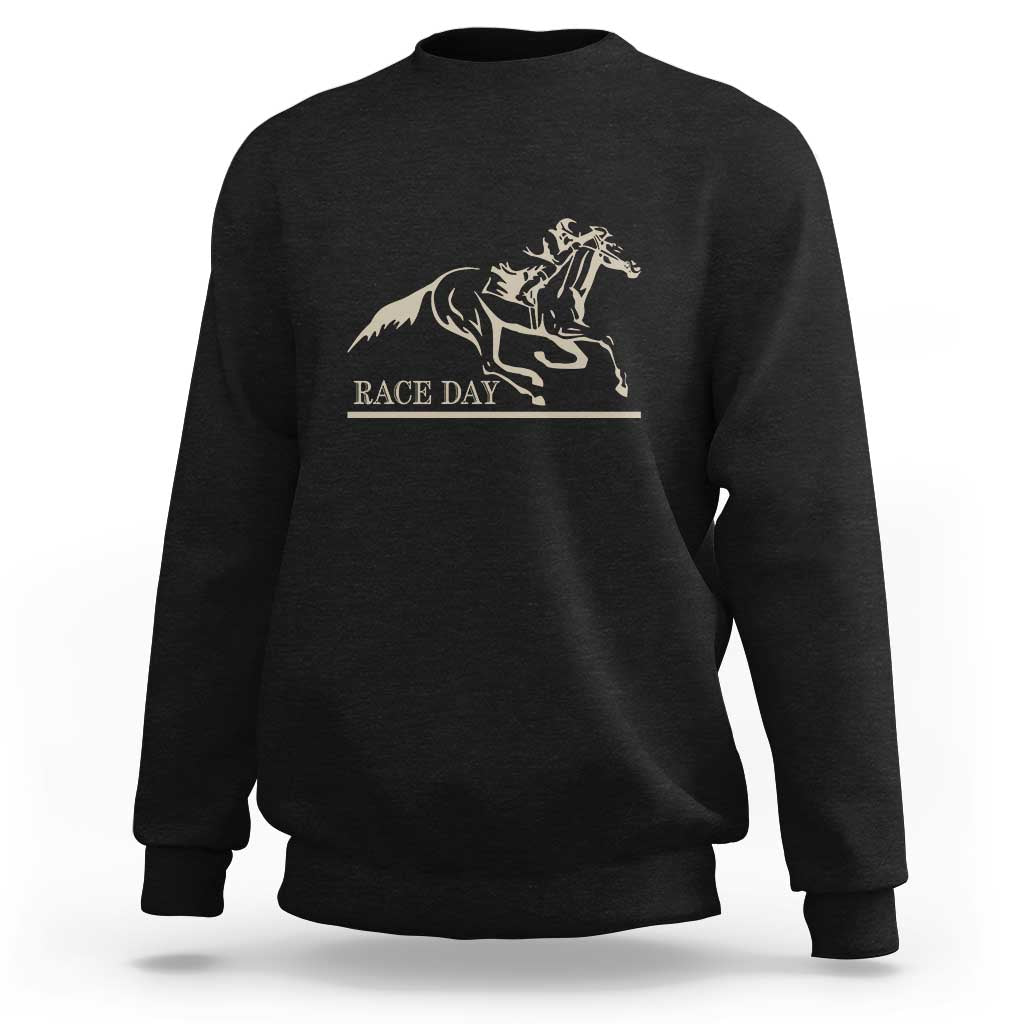 Horse Racing Sweatshirt Race Day Vintage Equestrian Jumping - Wonder Print Shop