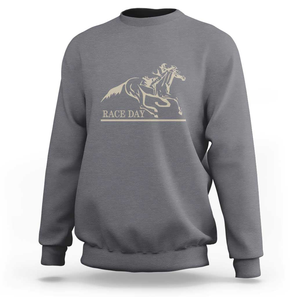 Horse Racing Sweatshirt Race Day Vintage Equestrian Jumping - Wonder Print Shop