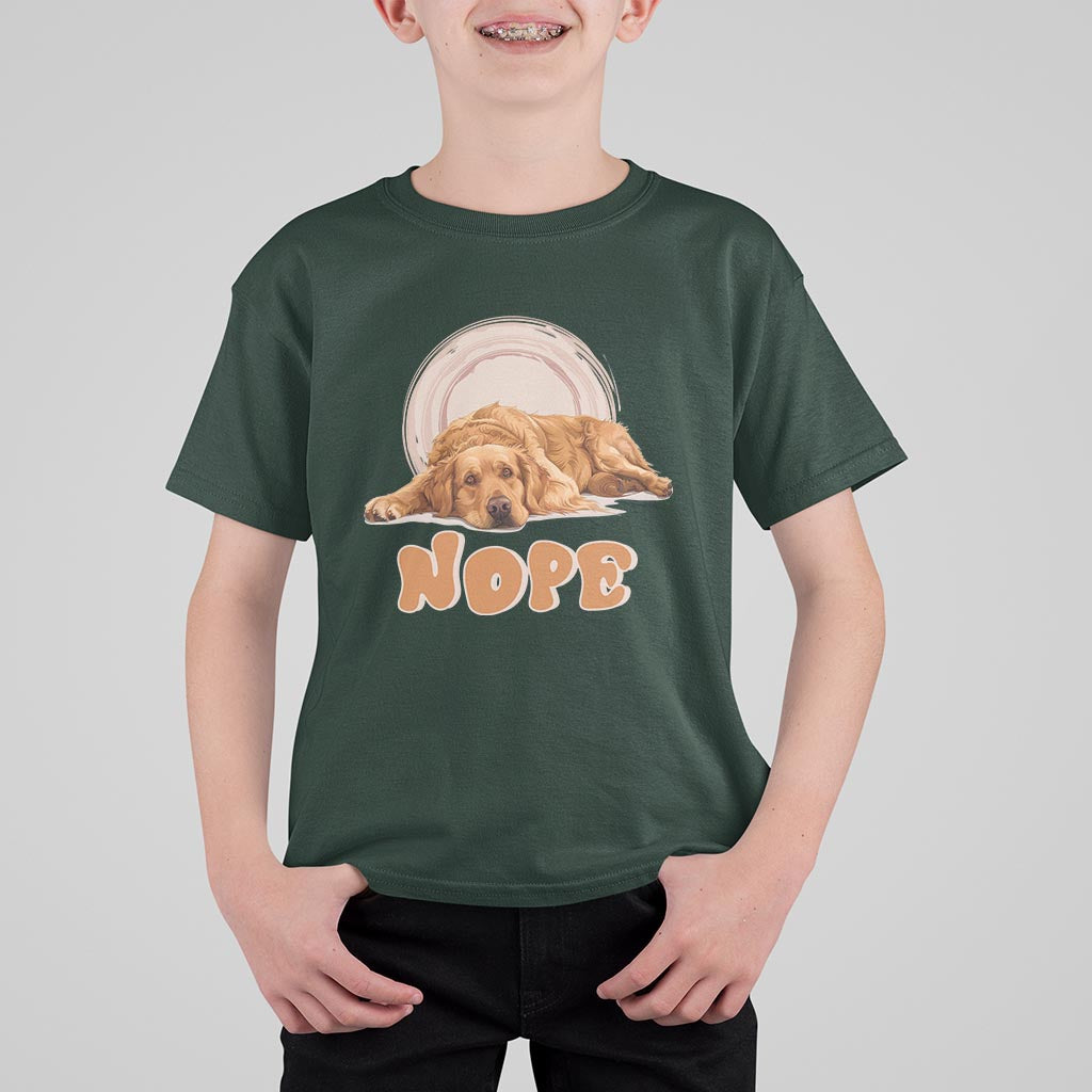 Lazy Golden Retriever T Shirt For Kid Nope Funny Dog Lover - Wonder Print Shop