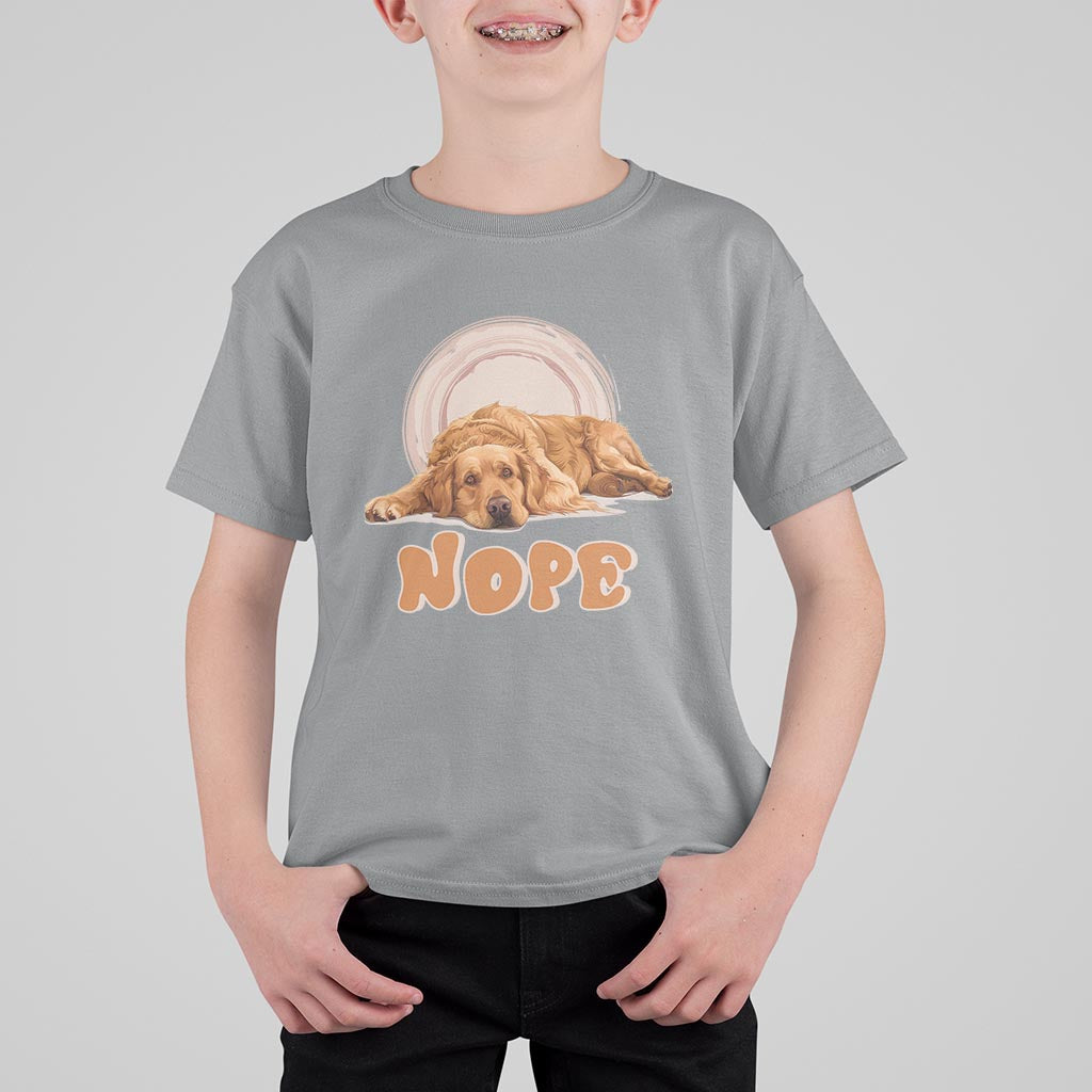 Lazy Golden Retriever T Shirt For Kid Nope Funny Dog Lover - Wonder Print Shop