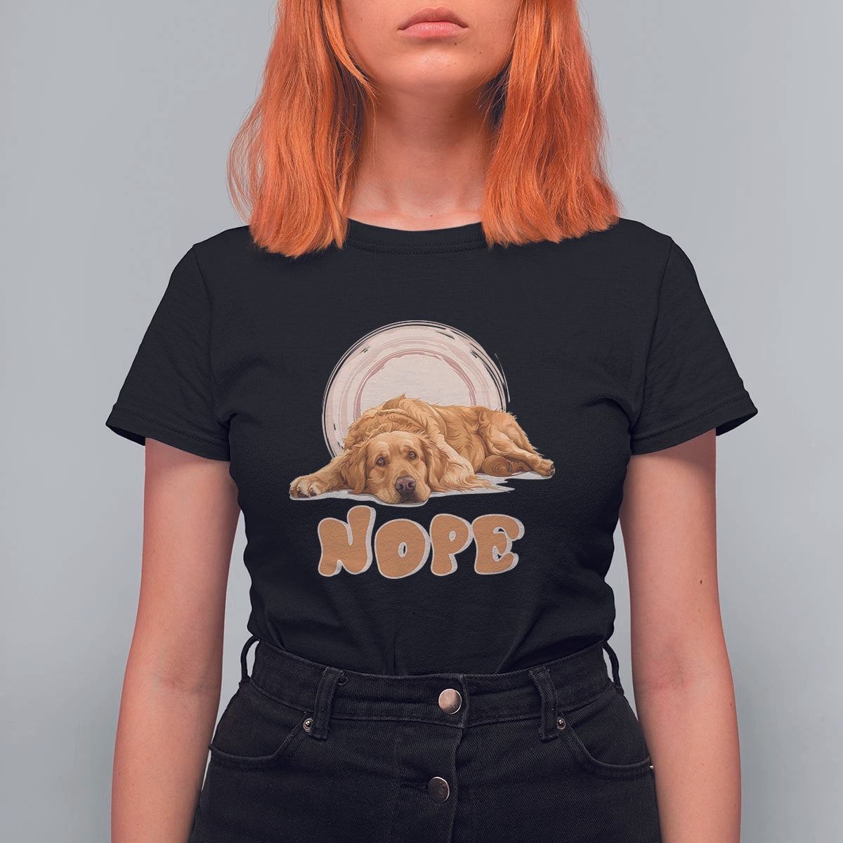 Lazy Golden Retriever T Shirt For Women Nope Funny Dog Lover - Wonder Print Shop