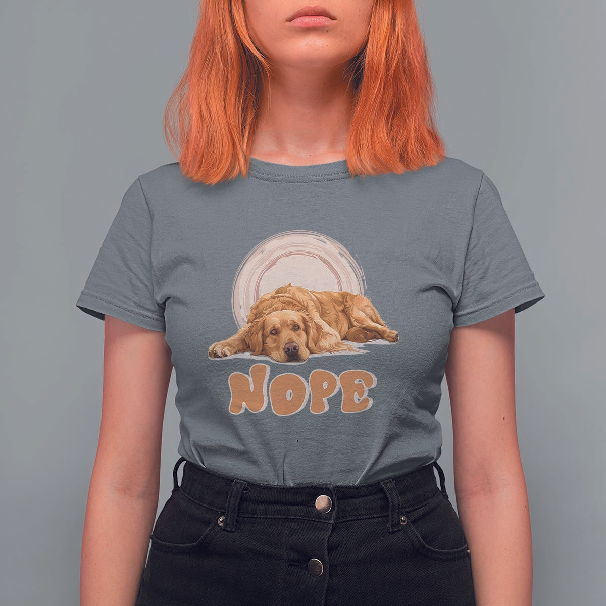 Lazy Golden Retriever T Shirt For Women Nope Funny Dog Lover - Wonder Print Shop