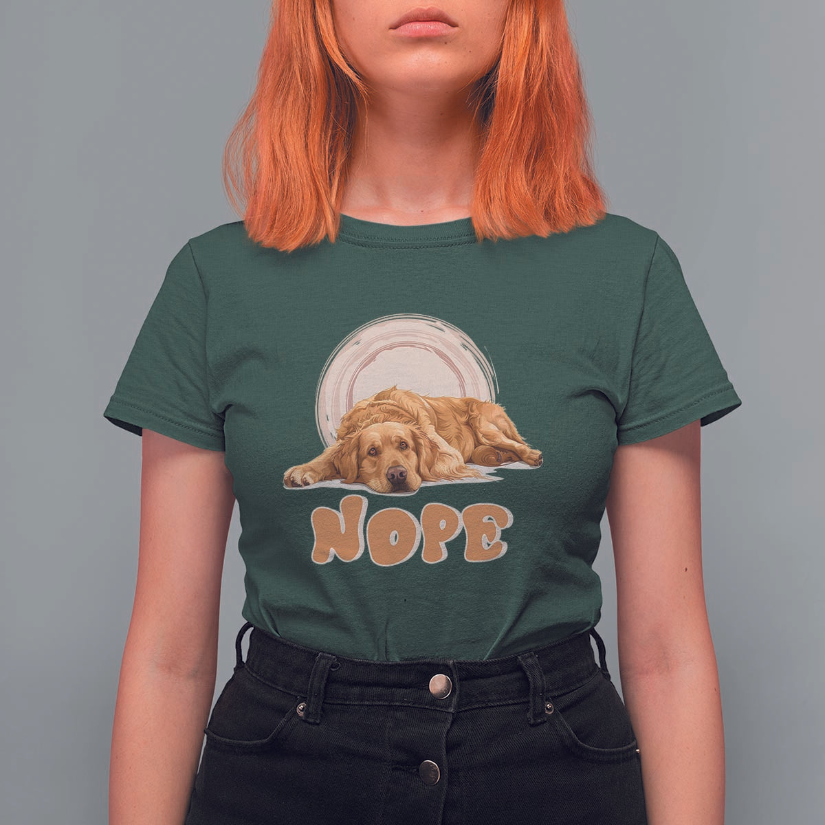 Lazy Golden Retriever T Shirt For Women Nope Funny Dog Lover - Wonder Print Shop