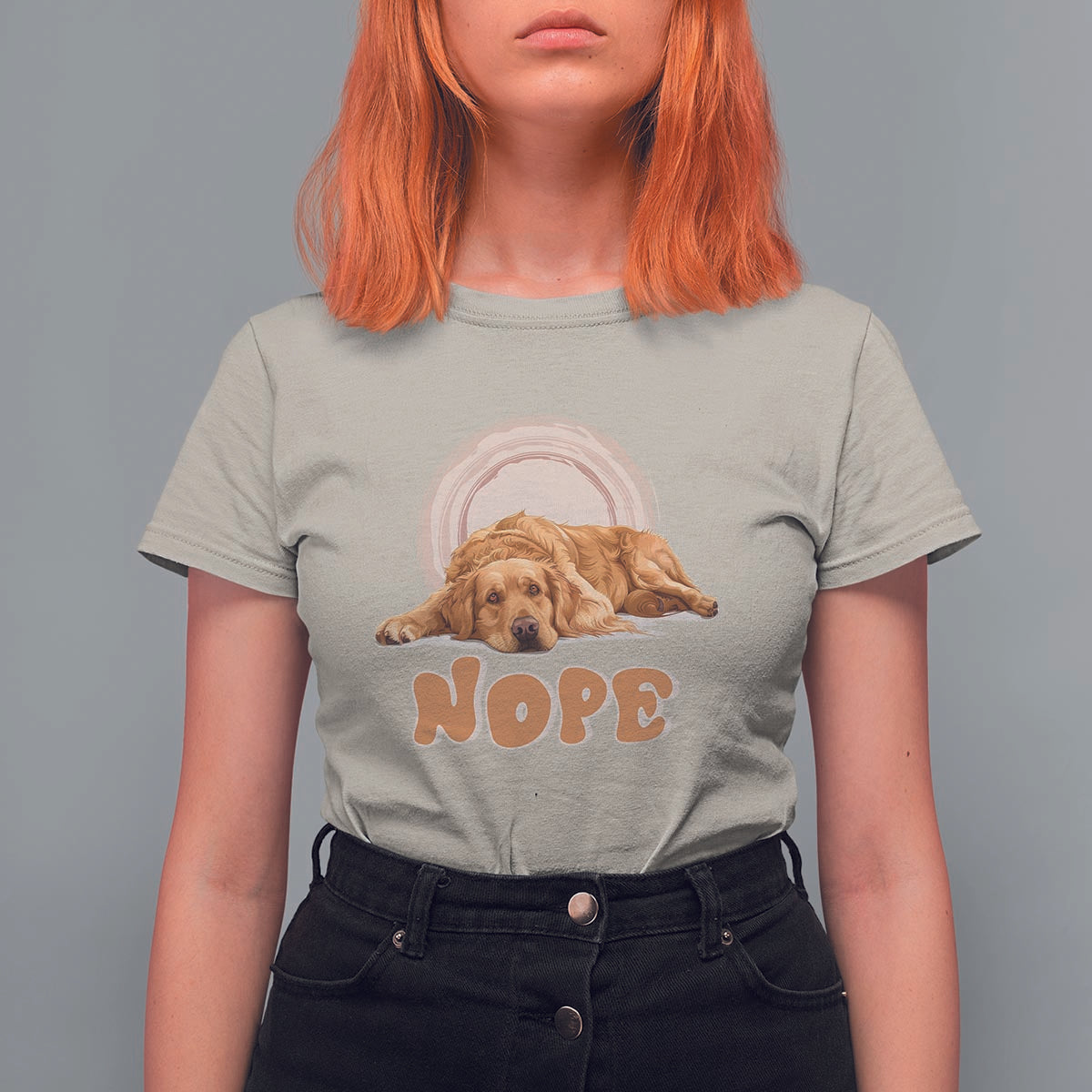 Lazy Golden Retriever T Shirt For Women Nope Funny Dog Lover - Wonder Print Shop