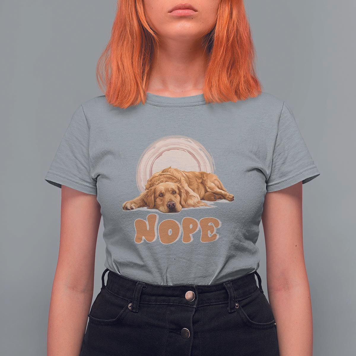 Lazy Golden Retriever T Shirt For Women Nope Funny Dog Lover - Wonder Print Shop