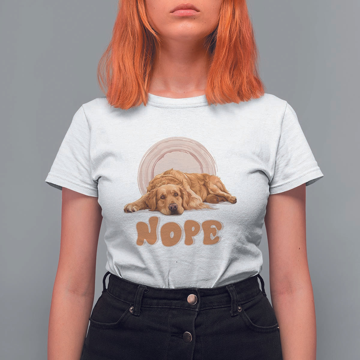 Lazy Golden Retriever T Shirt For Women Nope Funny Dog Lover - Wonder Print Shop