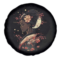 African American Geisha Kimono Blasian Japanese Sakura Spare Tire Cover
