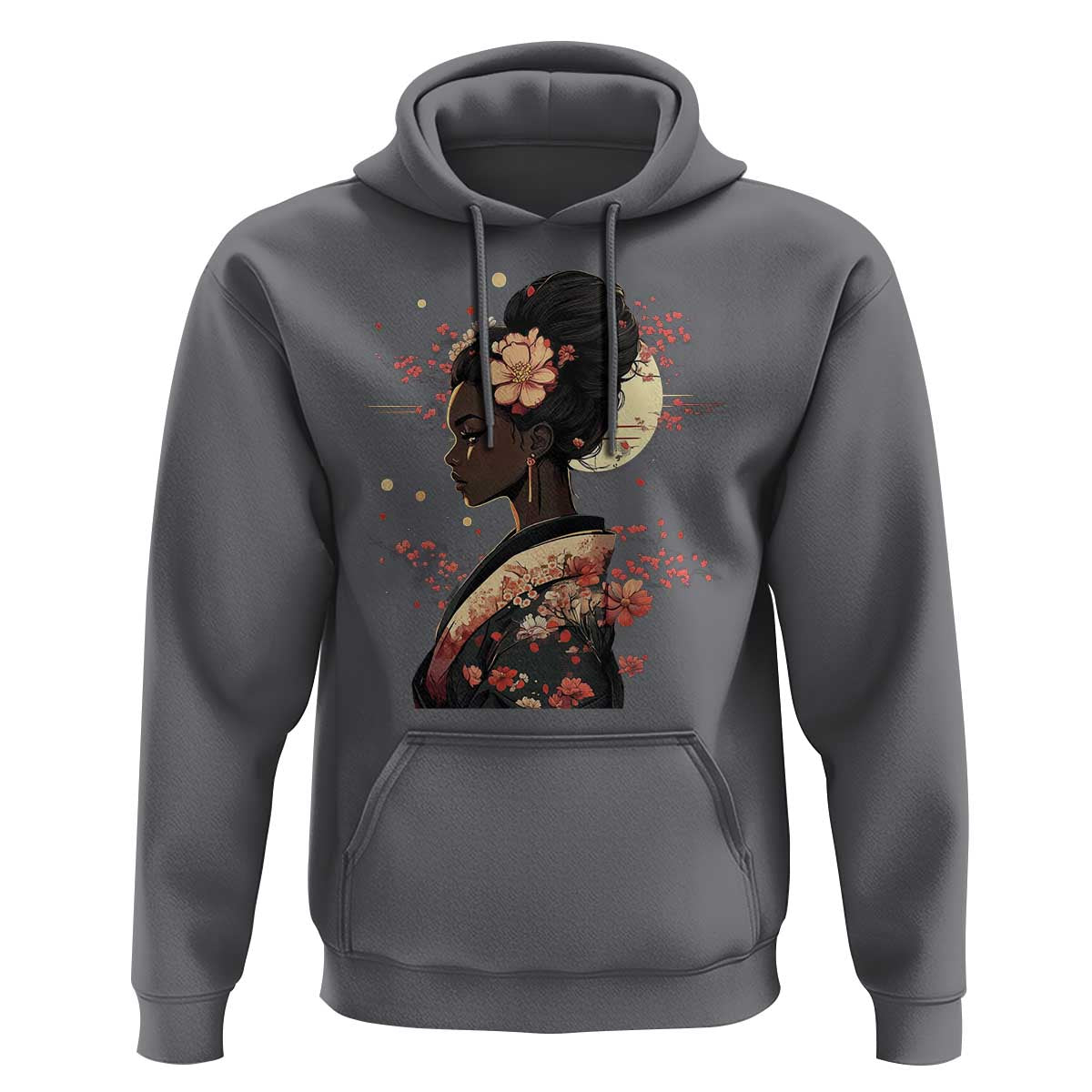 African American Geisha Kimono Blasian Japanese Sakura Hoodie
