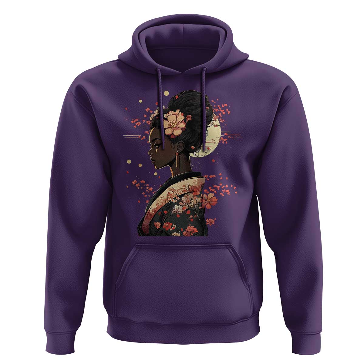 African American Geisha Kimono Blasian Japanese Sakura Hoodie