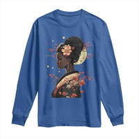 African American Geisha Kimono Blasian Japanese Sakura Long Sleeve Shirt