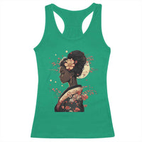 African American Geisha Kimono Blasian Japanese Sakura Racerback Tank Top