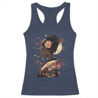 African American Geisha Kimono Blasian Japanese Sakura Racerback Tank Top