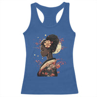 African American Geisha Kimono Blasian Japanese Sakura Racerback Tank Top