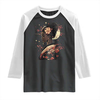 African American Geisha Kimono Blasian Japanese Sakura Raglan Shirt
