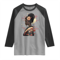 African American Geisha Kimono Blasian Japanese Sakura Raglan Shirt