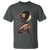 African American Geisha Kimono Blasian Japanese Sakura T Shirt