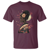 African American Geisha Kimono Blasian Japanese Sakura T Shirt