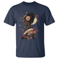 African American Geisha Kimono Blasian Japanese Sakura T Shirt
