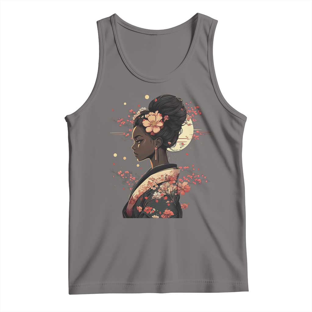 African American Geisha Kimono Blasian Japanese Sakura Tank Top