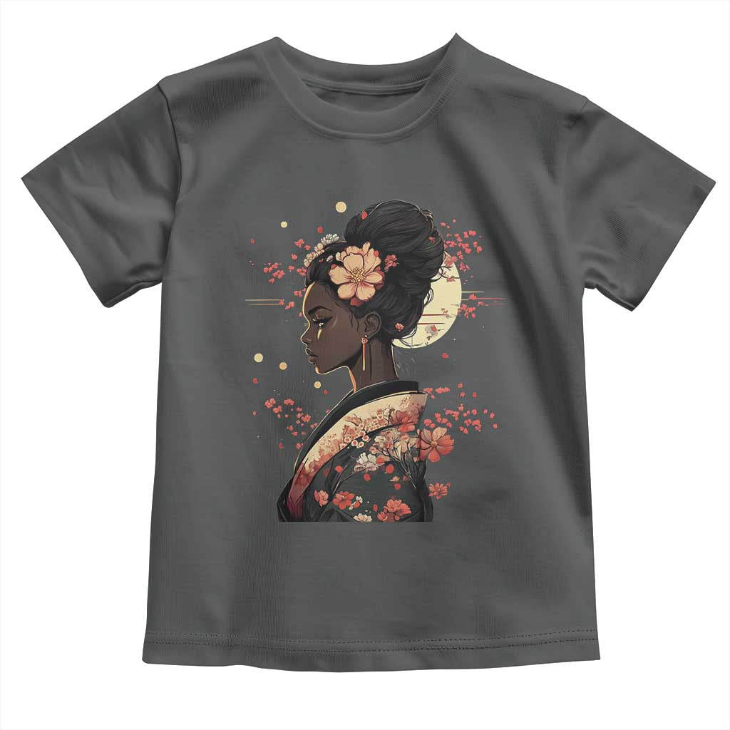 African American Geisha Kimono Blasian Japanese Sakura Toddler T Shirt