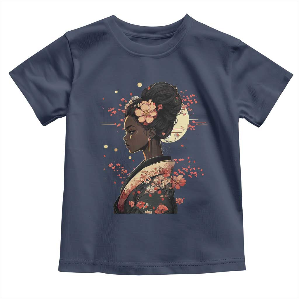 African American Geisha Kimono Blasian Japanese Sakura Toddler T Shirt
