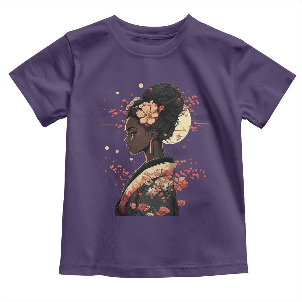 African American Geisha Kimono Blasian Japanese Sakura Toddler T Shirt