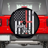 Pope Leo XIV Spare Tire Cover First American Pope Catholic Religious Cross American Flag