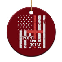 Pope Leo XIV Ceramic Ornament First American Pope Catholic Religious Cross American Flag - Wonder Print Shop