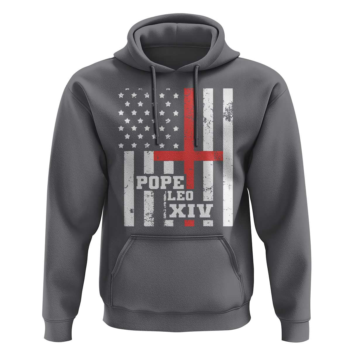 Pope Leo XIV Hoodie First American Pope Catholic Religious Cross American Flag
