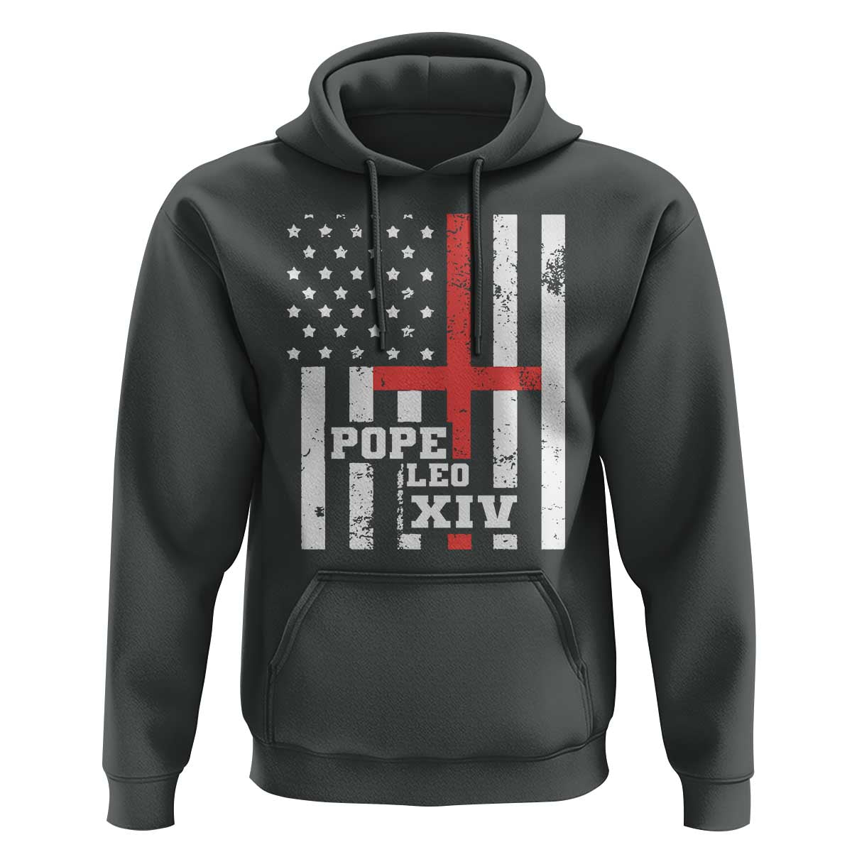 Pope Leo XIV Hoodie First American Pope Catholic Religious Cross American Flag