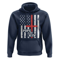 Pope Leo XIV Hoodie First American Pope Catholic Religious Cross American Flag