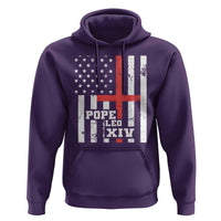 Pope Leo XIV Hoodie First American Pope Catholic Religious Cross American Flag