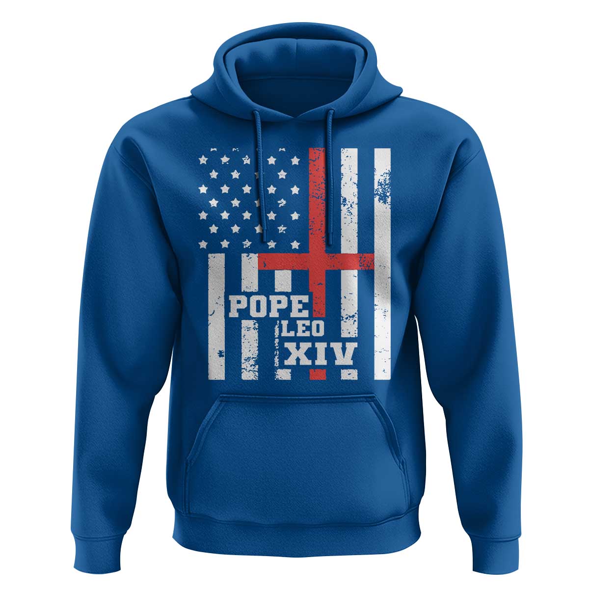 Pope Leo XIV Hoodie First American Pope Catholic Religious Cross American Flag